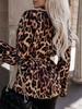 2024 European & American Autumn Leopard Print Tie-Waist Long-Sleeve Coat for Women