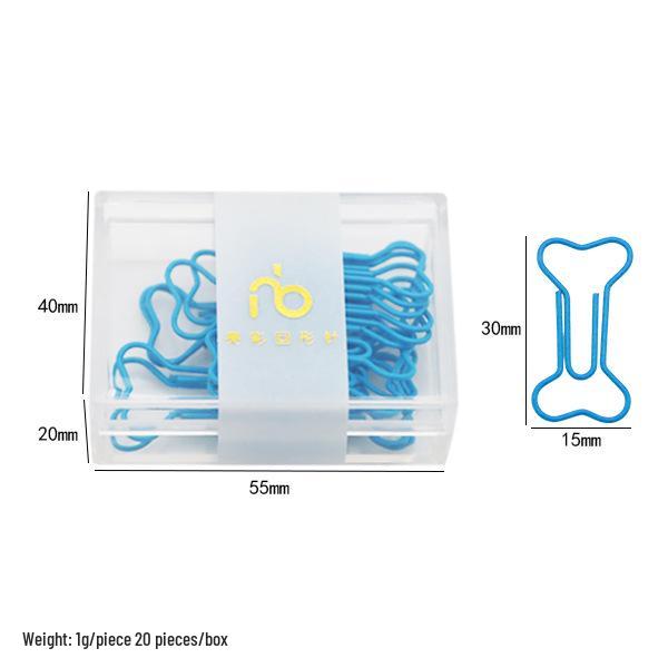 

Multi-Color Dog Bone Paper Clips - Metal Binder Clips for Office Organization