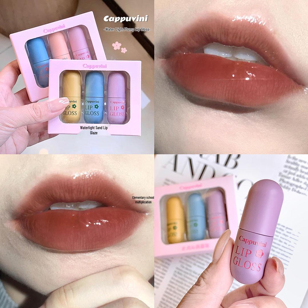 

Cappuvini Блеск для губ и тинт Мини-набор с зеркалом-капсулой - Макияж, подходящий для студентов