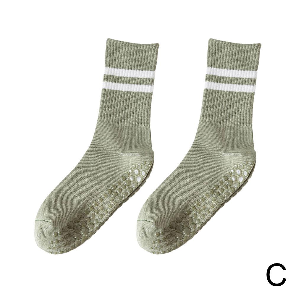 Chaussettes de sport en coton 8 couleurs, bas tube moyen, chaussettes de fitness d'intérieur professionnelles antidérapantes en silicone, chaussettes de gymnastique, de danse, de Pilates et de yoga