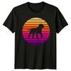 Retro Sunset Dog Walking Vibe TShirt Retro Dog Owner Dogs