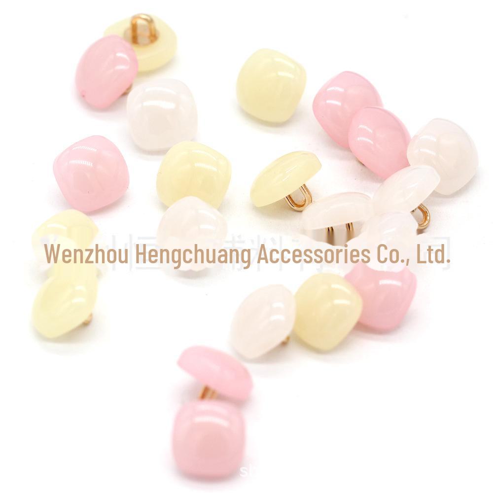 12.5mm Hengchuang Resin Hand-Sewn Jelly Color Metal Shirt Buttons