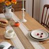 Caminho de mesa de festa Tecido de tecelagem Estilo Boho Decoração de borla Contraste de cor Trançado À prova de manchas Reutilizável Proteção de mesa Decoração Prom Banquete Mesa
