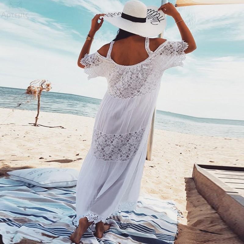 Lace Tunic Women Beachwear Cover-ups 