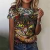 Funny Cat 3d Printed Women's T Shirts Summer Fashion Animal Print Short Sleeve Tees Girl Kawaii Y2k Top Clothes Female Clothing