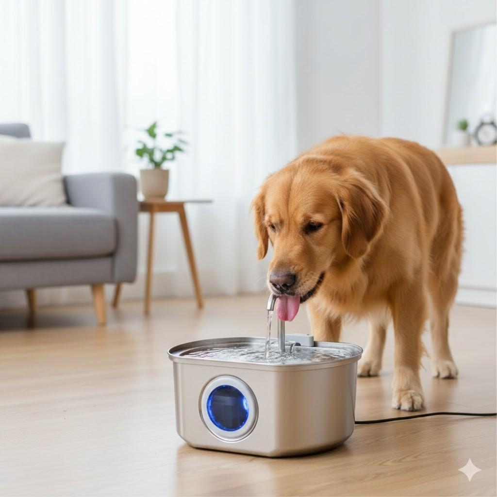 3.2L Stainless Steel Smart Pet Water Dispenser, Automatic Circulation Filtration, Large-capacity Cat and Dog Water Feeder, No Adapter-usb Interface 3