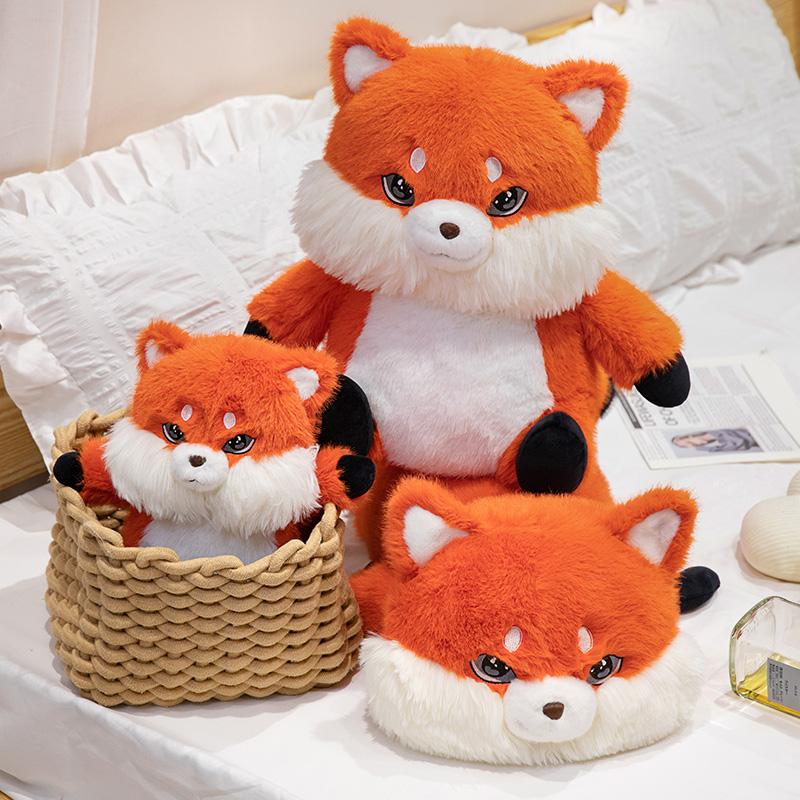 Cute Cartoon Fox Plush Toy Soft Fluffy Stuffed Animal Doll Kawaii Sofa Decor Pillow Ideal Valentine's Gift for Fox Lovers