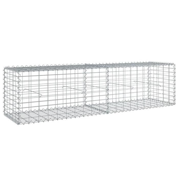 VidaXL Panier gabion avec couvercle 200x50x50 cm fer galvanisé, mur en gabion, mur de soutènement en gabion, clôture en 3295133