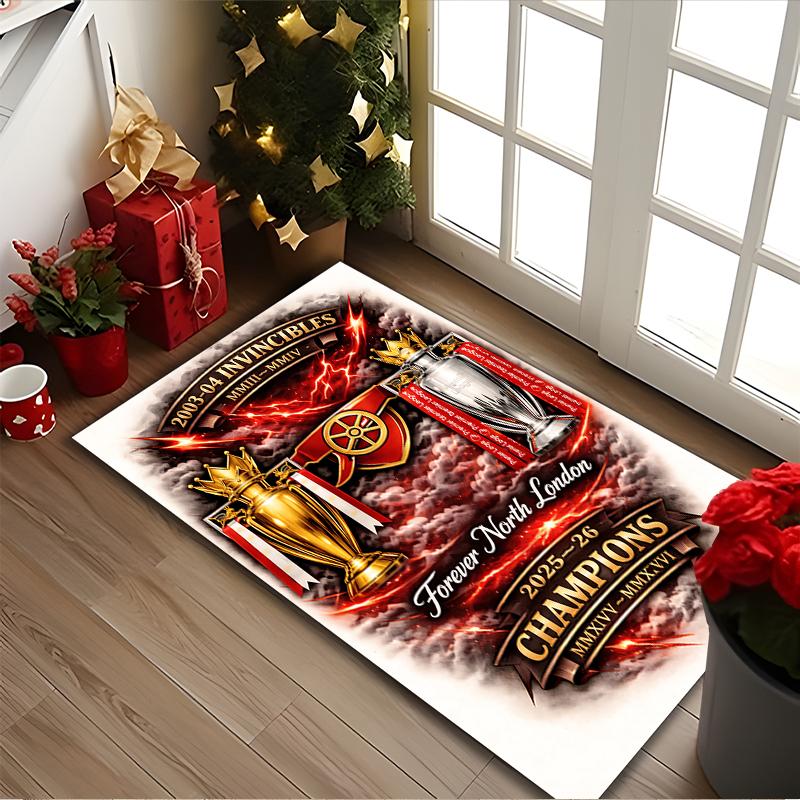 Football Club Print Area Rug, Multi-functional Office Chair Sofa Carpet, Easy Clean Carpet for Home and Living Spaces
