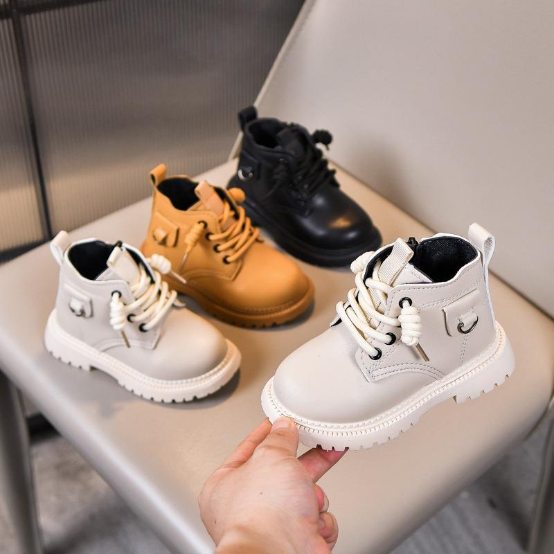 New Children's Soft-Sole Martin Boots | Stylish Yellow Boots for Boys & Girls, Side-Zipper Boots for Toddlers & Young Kids