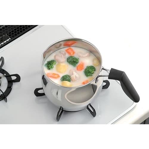 Pearl Metal Cook Pot, Multi-Purpose Pot, 17cm, 2.6L, Induction Compatible, with Strainer and Glass Lid, Made of 18-8 Stainless Steel, Naric HC-147