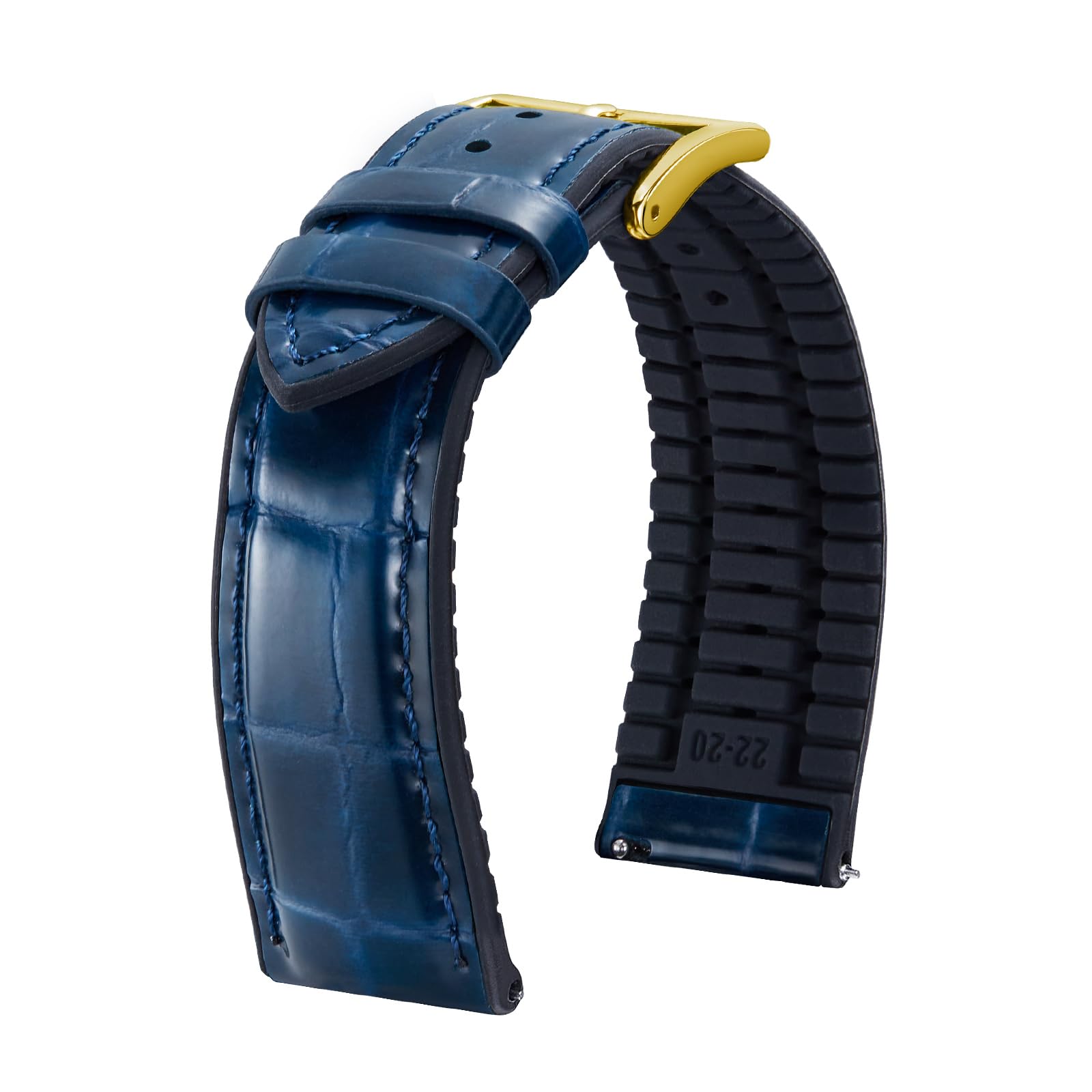 

[BINLUN] Leather Watch Band, Quick Release Leather Watch Band, Alligator Pattern Watch Band, Inner