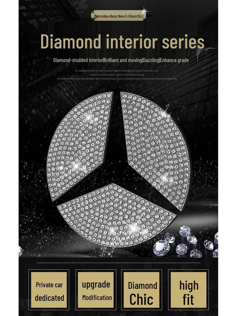 Mercedes-Benz C-Klasse/GLC/E-Klasse Mittelkonsolenverkleidung und Knopfdekoraufkleber.