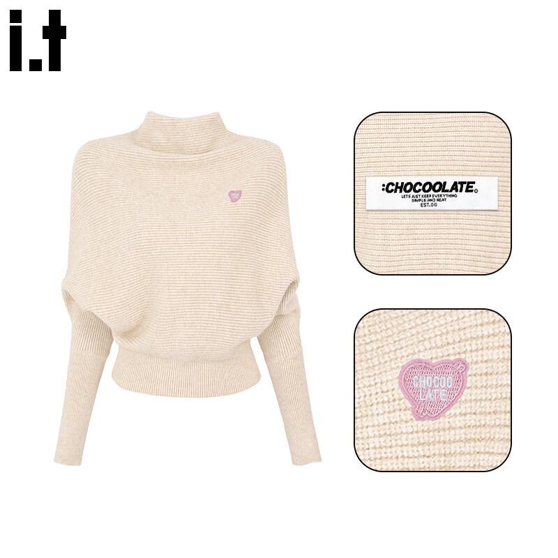 Женский стильный вязаный кейп-свитер с высоким воротником и рукавами летучая мышь M