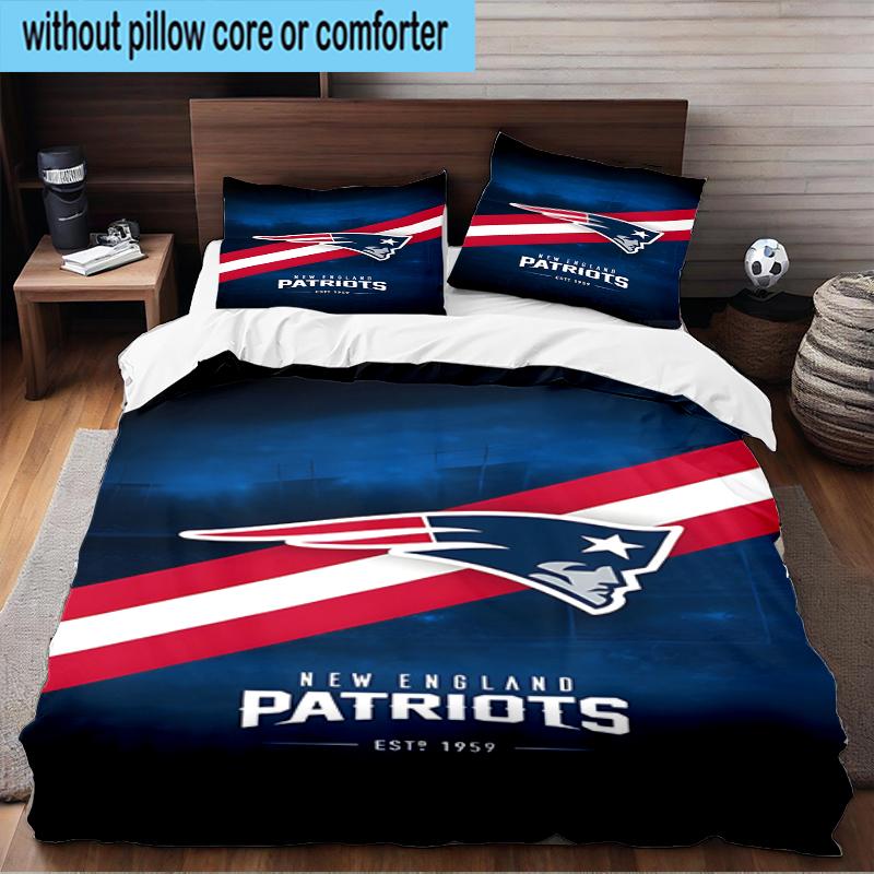 Patriots Team Spirit 3PCS Bedding Set 2D Printing (Includes 1 Duvet Cover + 2 Pillowcases Coreless), Bedroom decor,Fan Gift