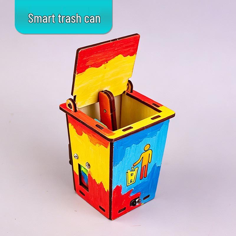 DIY Smart Induction Trash Can Kit for Primary Students' Science Projects