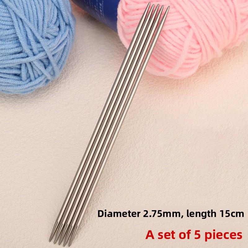 

В язальні спиці з нержавіючої сталі, Гачки для в язання гачком, Спиці для манжет 15 см, Шкарпетки ручної в язки, Спеціальні інструменти для в язання ляльок, Короткі спиці 2.75mm 5pcs