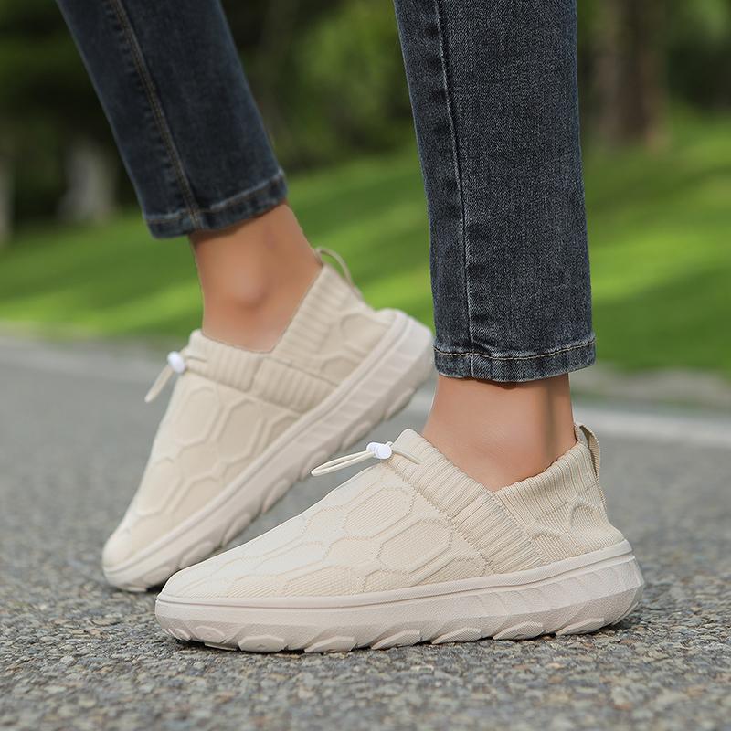 Breathable Knitted Casual Sports Shoes Wide Toe Box Walking Shoes Light Elastic Outdoor Shoes Non-slip Sneakers