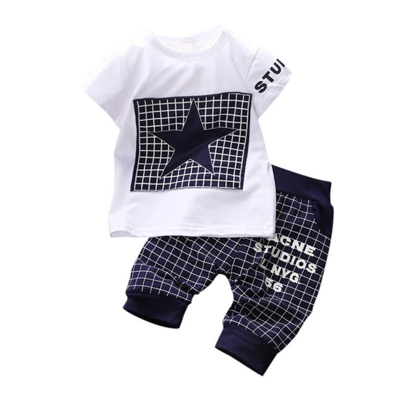 Summer Star Pattern Kids Clothes Sets Baby Boy Clothes