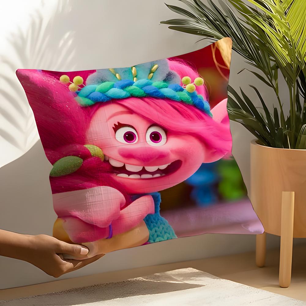 Cute Trolls Pillow Case Linen Cushion Covers For Decorative Sofa Home Pillows Case Car Chair Pillows Cases