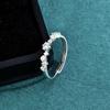 S925 Sterling Silver Bright Galaxy Moissanite Ring Women's Niche High-end Light Luxury Ring Jewelry