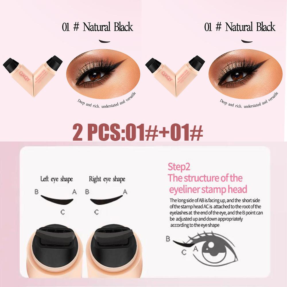 Rotating Double-head Eyeliner Stamp Pen Natural Long-lasting Quick-drying Waterproof One-stamp Eyeliner For Beginners