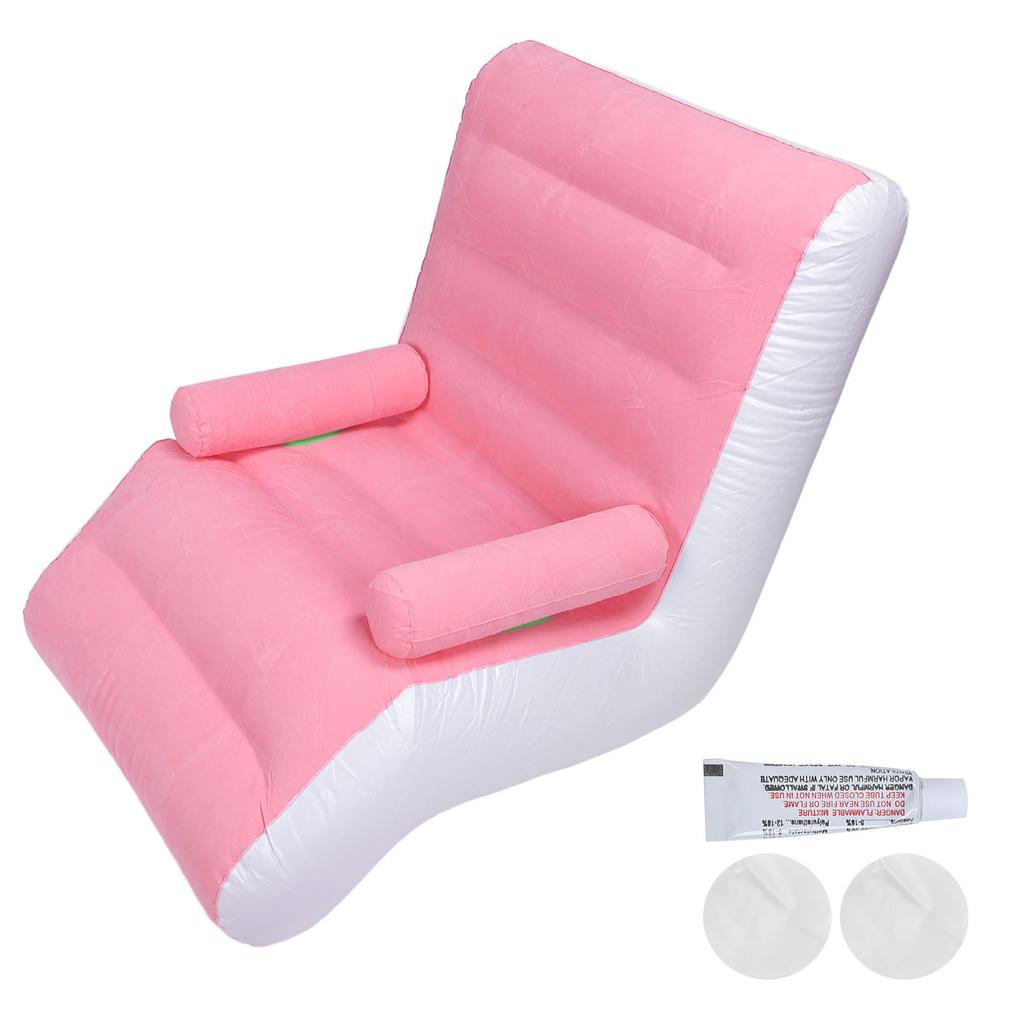 Inflatable Sofa Ergonomic S Shaped Portable Soft Flocking Surface Blow Up Couch for Home Travel