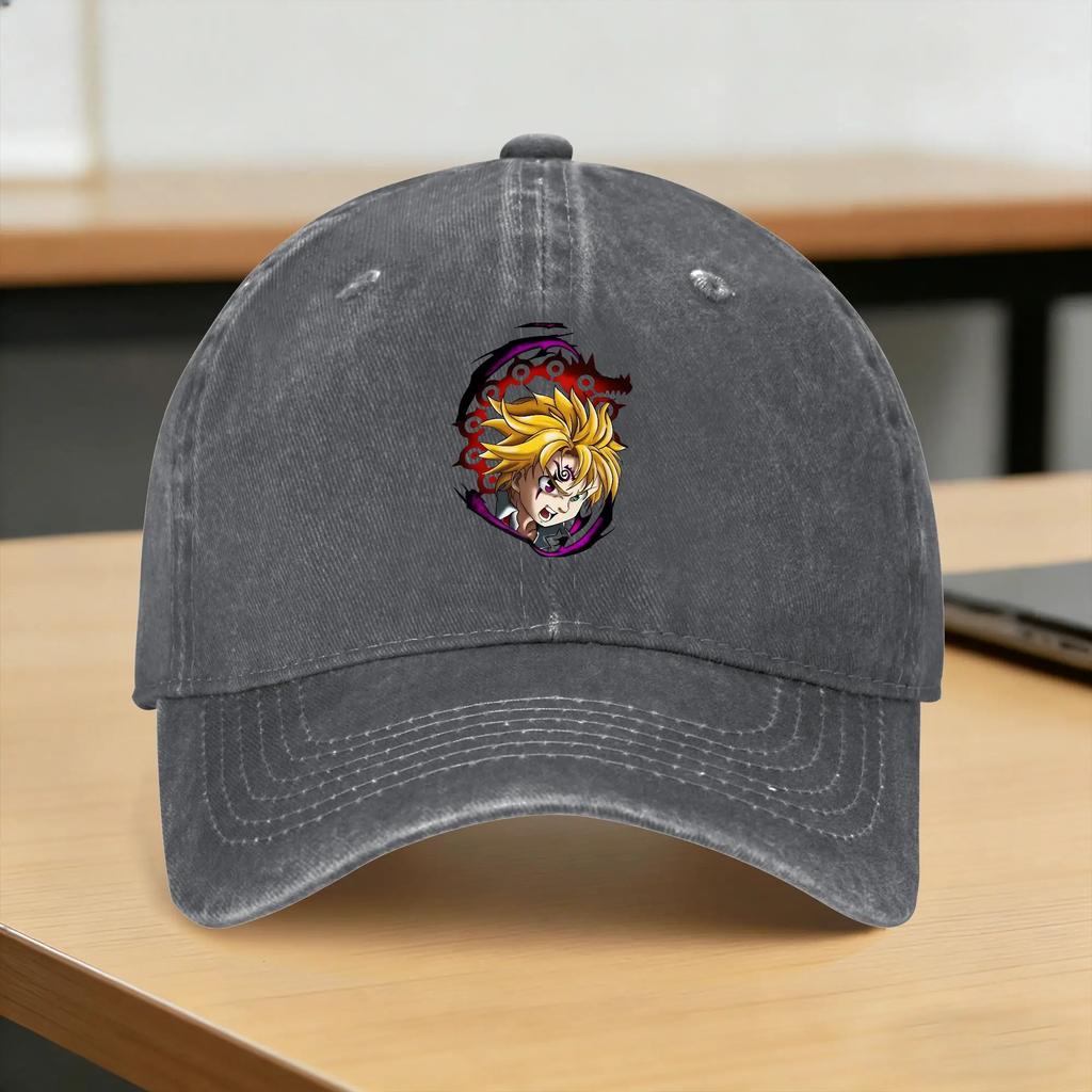 Anime Meliodas Main Character Baseball Cap Sun Outdoor Gym Dropshipping Washed Trucker Hat FeUnisex Unisex Trendy Snapback Cap