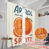 2pcs 2D Flat Printing Curtains Aperol Spritz Fruit Market 100% Polyester Fabric Without Electricity Family Party Perfect for