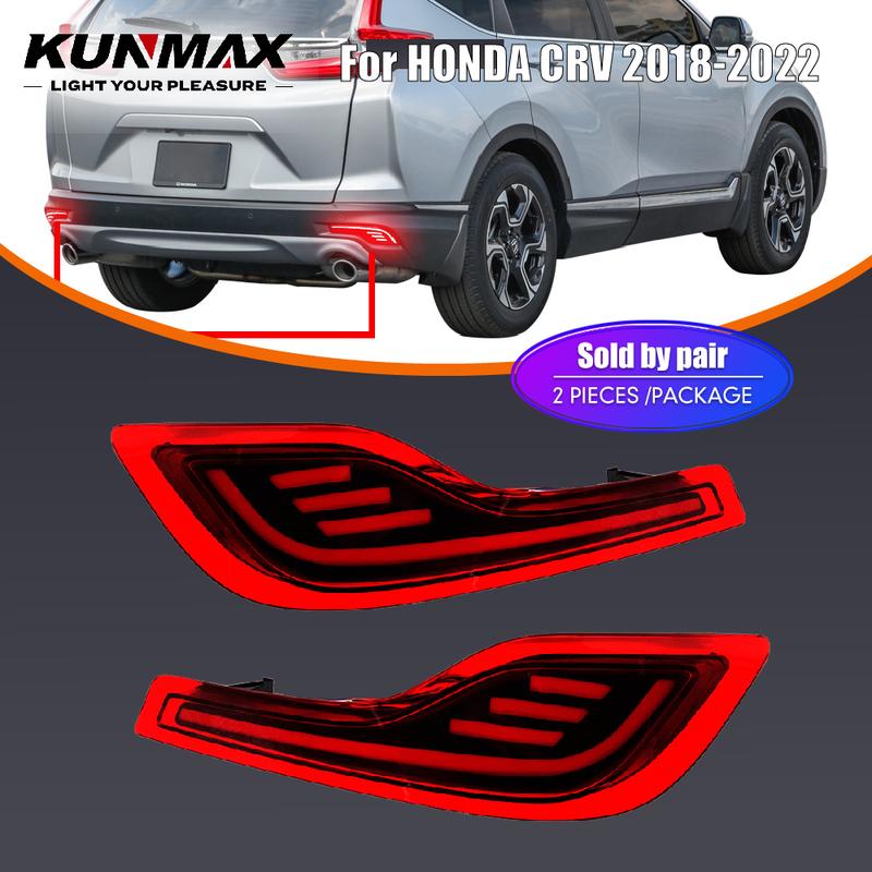 2PCs LED Car Rear Bumper Reflector Light For HONDA CRV 2018-2022 Rear DRL Brake Lights Stop Lamp Accessories