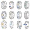 New 100% 925 Silver Fashion Sunflower Sun Moon Wide Rings Classic Heart-Shaped Crown Female Rings Elegant Party Jewelry
