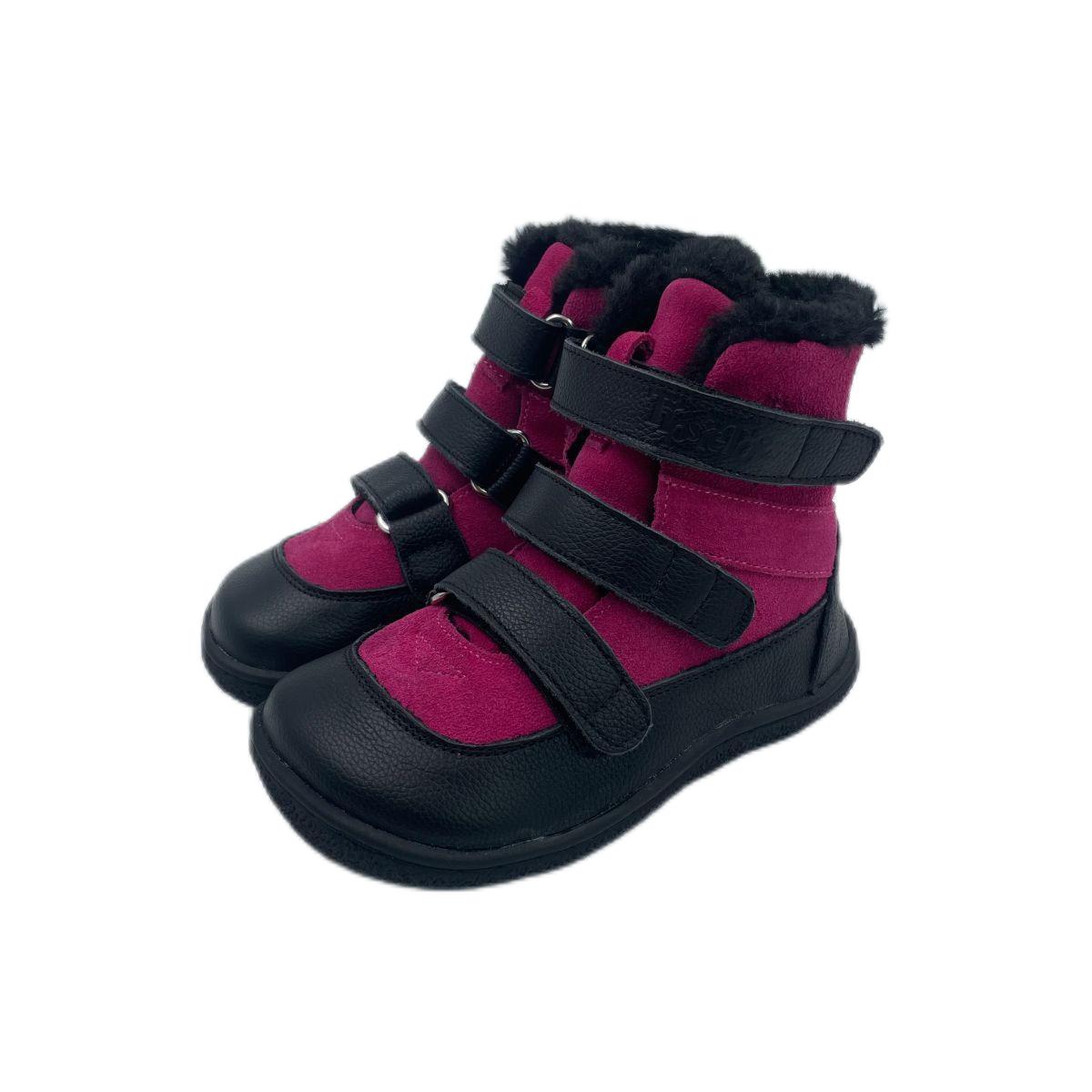 

Top Genuine Leather Baby Toddler Girl Boy Kids Shoe Winter Barefoot Boots 3 Straps Fur Inside Warm Light Weight 36