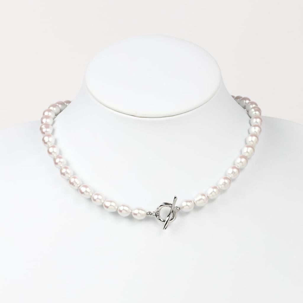[MIONO] [Produced by Yumi Katsura] Yumi sienne Pearl Necklace Coco 42cm Formal Occasions Simple Popular White Made in Japan (Silver)