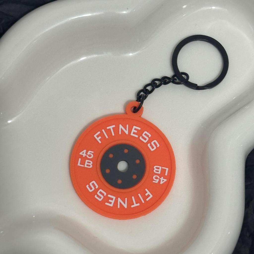 Miu Series Dumbbell Plate Keychain: Trendy Fitness Accessory & Sports Jewelry Gift