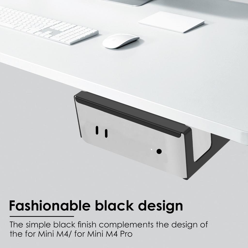 Monitor Installation Bracket Carbon Steel Under Desk Laptop Mount with Shock Absorbing Strips Protection Monitor Holder