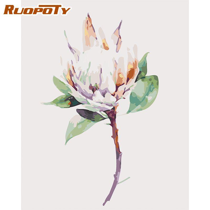 

Ruopoty картина по номерам цветы холст картина DIY цифровая живопись акриловая краска для украшения стен 40x50 см безрамное