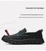 Men's Wide Fit Genuine Leather Slip-On Business Casual Shoes, Soft Sole, Large Sizes 45-46