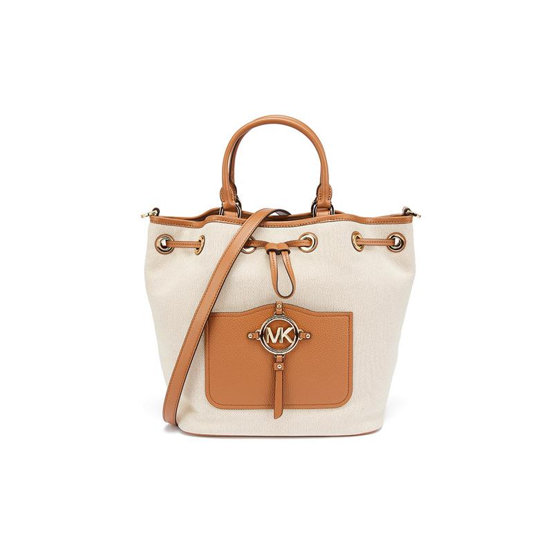 MICHAEL KORS Luggage series Letter LOGO color matching Cotton and polyester Handbag Women s beige бежевый