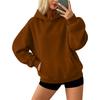 Women's Color Long Sleeve Hoodie with Front Pocket, Loose Fit Pullover for Casual Daily Wear