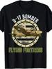 Unisexs Vintage B17 Bomber The Flying Fortress TShirt Heavyweight Relaxed Fit Short Sleeve Bomber Graphic with B17 Aircraft