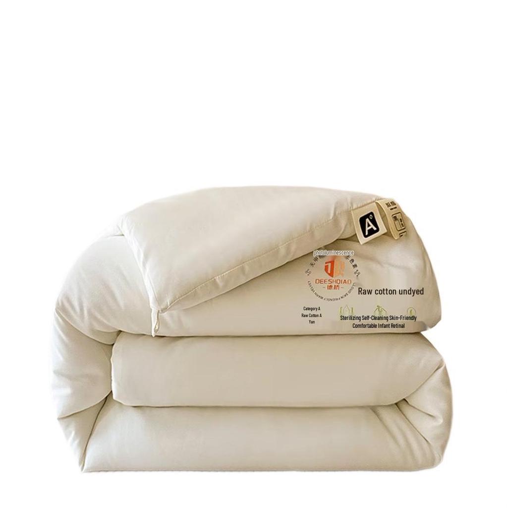 Class A Antibacterial Washed Cotton Quilt: Skin-Friendly, Warm, Thickened Fiber Quilt for Spring & Autumn