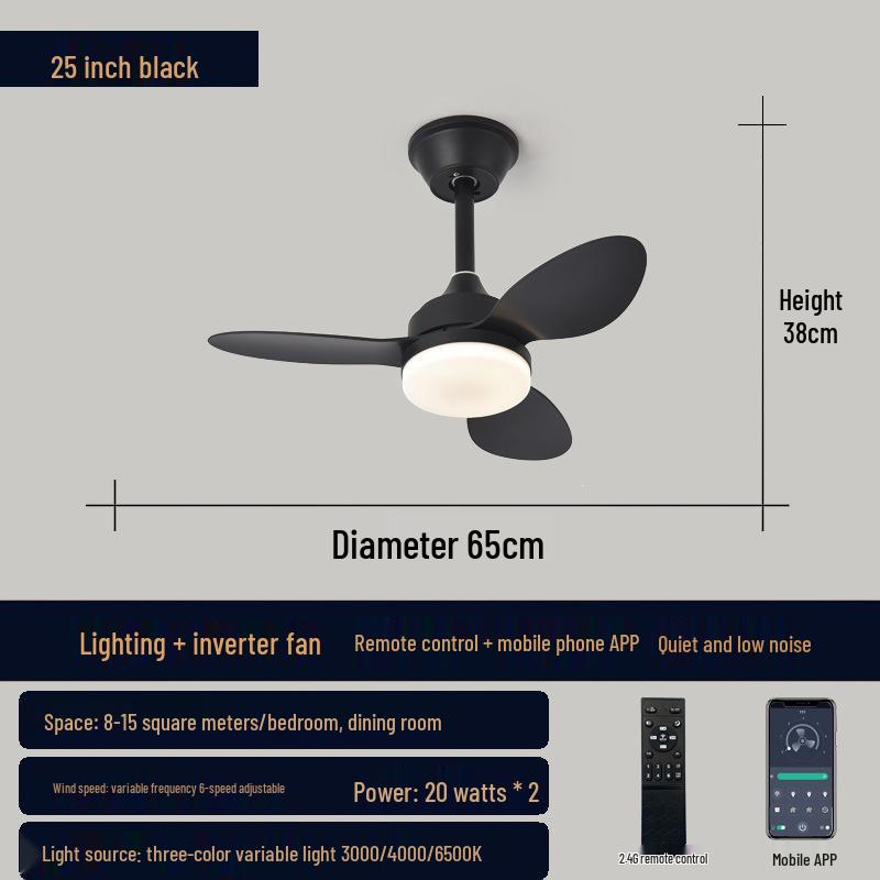 Three-Blade Ceiling Fan Light for Bedroom/Dining Room, 42-Inch/52-Inch, Ideal for Large Spaces