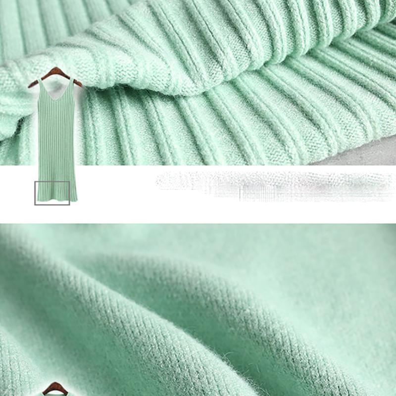 Φαρδύ πουλόβερ Γυναικείο πουλόβερ πουλόβερ και πλεκτό αμάνικο πουλόβερ Φόρεμα με λουράκι Σετ δύο τεμαχίων Άνοιξη Φθινόπωρο μονόχρωμα Φοιτητικά ρούχα