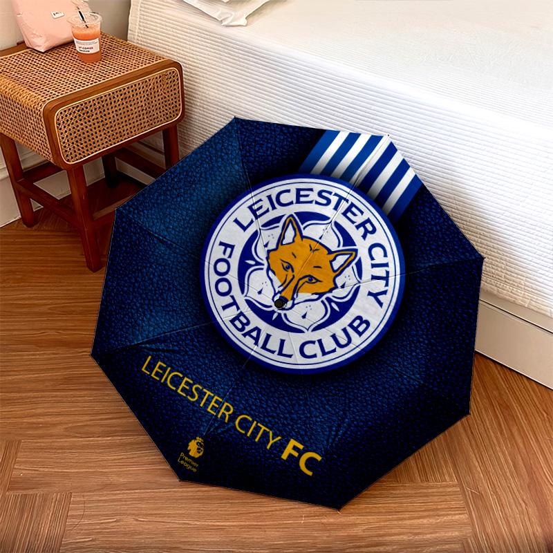 Leicester City Football Club Pattern, Automatic Folding Umbrella, Portable and Foldable Design, 8 Ribs, a Christmas or Birthday Gift.