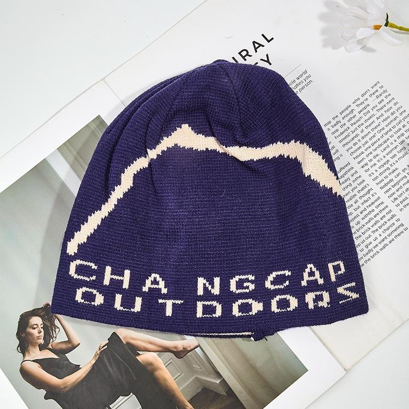 Baotou Autumn and Winter Wool Cold Hat New Face-showing Ear Protection Outdoor Small Mountaineering Climbing Knitted Hat Women