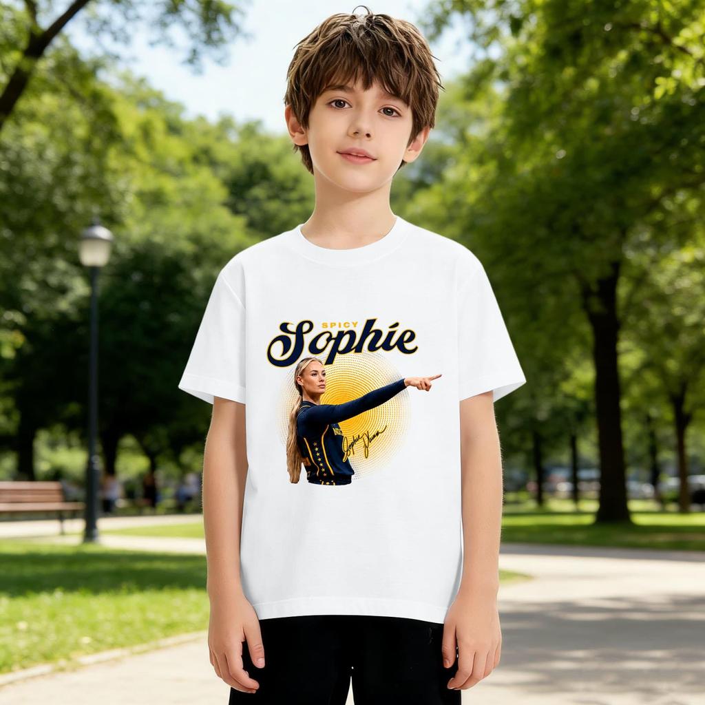 Kids Printed Round Neck Short Sleeve Loose Fit T-Shirt Casual Summer Top