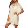 V-Neck Crochet Patchwork Beach Cover-Up Skirt - Sexy & Loose, Hollow-Out Design, Short Length, Available in 10 Colors