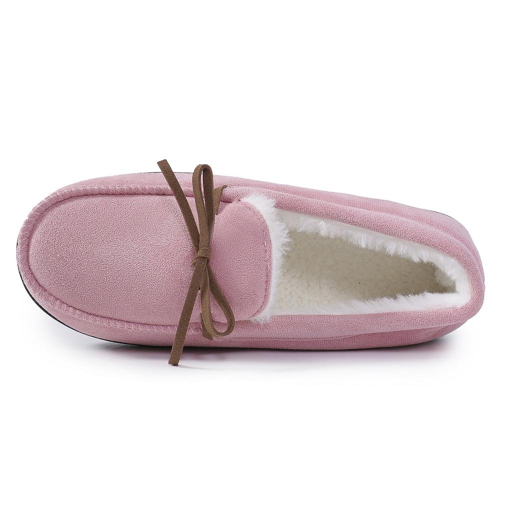 Automne et Hiver Femmes Chaussures Décontractées Chaudes d'Extérieur Nœud Rond Bout All-inclusive Vêtements d'Intérieur Chaussures en Coton