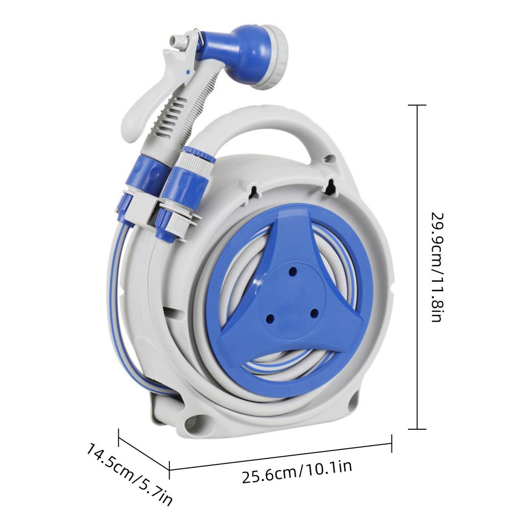 43FT X 3/4" Retractable Garden Hose Reel, Decorative Outdoor Garden Hose Reels - Automatic Self Retract Wall Mount Hose Reel