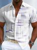 2026 Vintage Estate Uomo Camicie a Quadri Geometrici a Griglia Manica Corta Collo a Revers Stampa 3D Camicie Hawaiane per Vacanze Abbigliamento Casual da Uomo